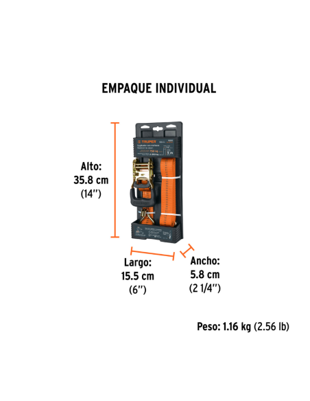 Eslinga Sujetadora Con Crique 2250 Kg 5 M 19283 Truper Eslinga Sujetadora Con Crique 2250 Kg 5 M 19283 Truper