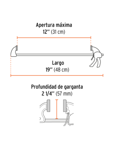 Prensa Con Ajuste Rapido Apertura 31 Cm (12) 100141 Truper