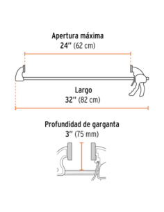 Prensa Con Ajuste Rapido Apertura 62 Cm (24) Uso Pesado 100144 Truper 2