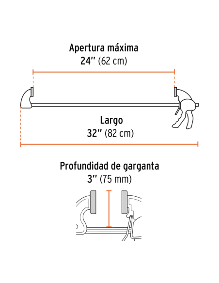 Prensa Con Ajuste Rapido Apertura 62 Cm (24) Uso Pesado 100144 Truper Prensa Con Ajuste Rapido Apertura 62 Cm (24) Uso Pesado 100144 Truper