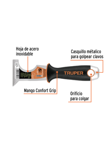 Espatula Inoxidable Confort Grip 5 Usos 15855 Truper