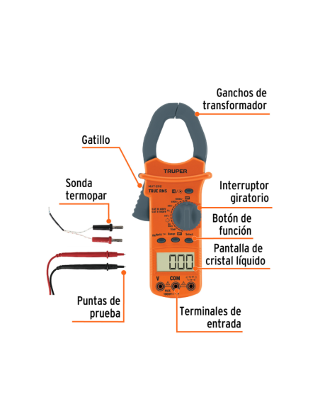 Amperimetro Digital Profesional Con Gancho 10404 Truper Amperimetro Digital Profesional Con Gancho 10404 Truper