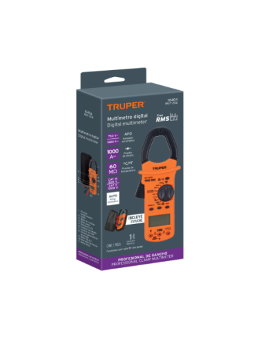 Amperimetro Digital Profesional Con Gancho 10404 Truper