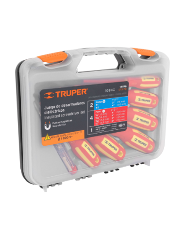 Juego 6 Destornilladores Aislados + Buscapolo En Maletin 14196 Truper