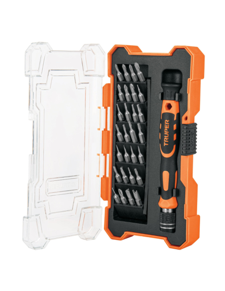 Juego 28 Puntas Especiales + Destornillador Porta Puntas 14160 Truper