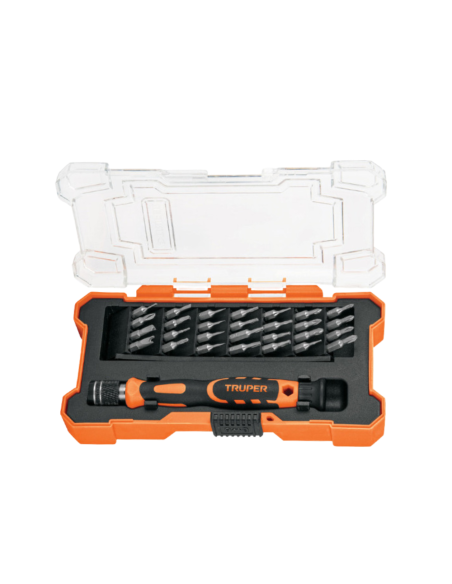 Juego 28 Puntas Especiales + Destornillador Porta Puntas 14160 Truper