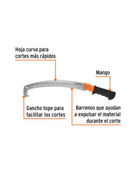 Serrucho De Poda Con Gancho Largo Hoja 32 5 Cm (13) Apto Para Cabo 18179 Truper Serrucho De Poda Con Gancho Largo Hoja 32 5 Cm (13) Apto Para Cabo 18179 Truper