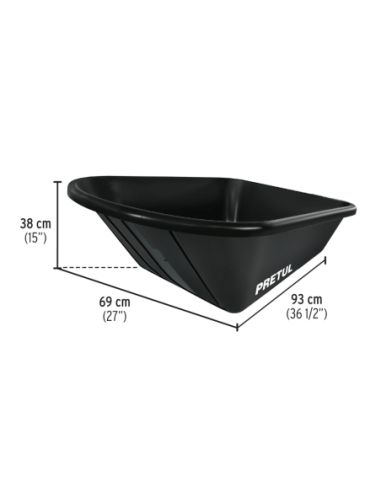 Carretilla Plastica 95 L Rueda Neumatica Negro 22703 Truper