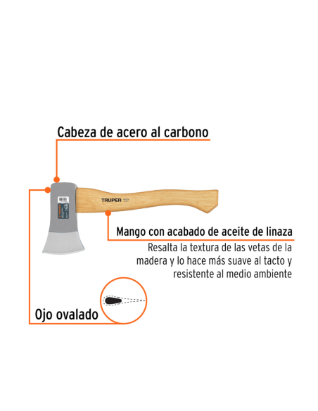 Hacha De Mano 500 Gr Mango Madera Hickory Largo 35 Cm 14950 Truper Hacha De Mano 500 Gr Mango Madera Hickory Largo 35 Cm 14950 Truper