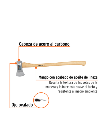 Hacha Tumba 1 5 Kg Mango Madera Hickory Largo 86 Cm 14958 Truper Hacha Tumba 1 5 Kg Mango Madera Hickory Largo 86 Cm 14958 Truper