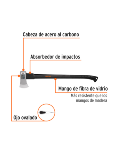 Hacha Tumba 1 5 Kg Mango Fibra De Vidrio Largo 86 Cm 14962 Truper 2