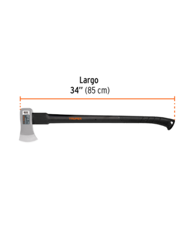 Hacha Tumba 1 5 Kg Mango Fibra De Vidrio Largo 86 Cm 14962 Truper