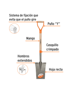 Pala Punta Cabo Madera Ancho 21 Cm 17156 Truper 2