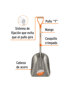 Pala Ancha Cabo Madera Ancho 36 Cm 19684 Truper 2
