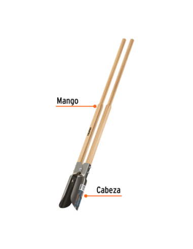 Pala Vizcachera Doble Mango Madera Apertura 15 Cm Largo 1 22 M 11973 Truper