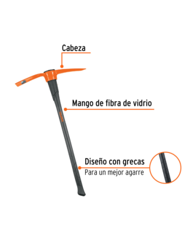 Pico Punta Y Pala Forjado Cabo Fibra 18647 Truper