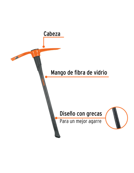 Pico Punta Y Pala Forjado Cabo Fibra 18647 Truper