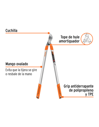 Tijera Para Ramas Mango Aluminio Con Grip Largo 70 Cm 18392 Truper