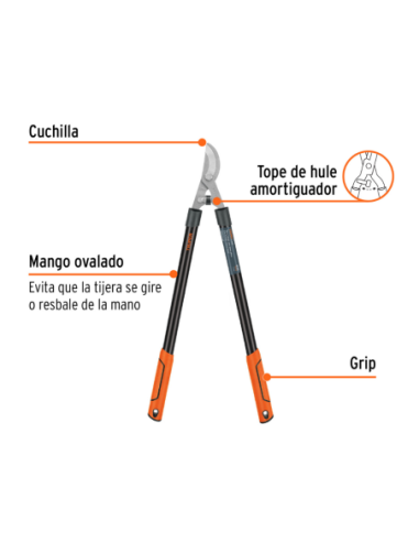 Tijera Para Ramas Mango Tubular Con Grip Largo 68 Cm 18399 Truper