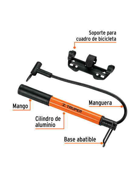 Inflador Manual Mini Con Soporte Para Bicicleta 13790 Truper Inflador Manual Mini Con Soporte Para Bicicleta 13790 Truper