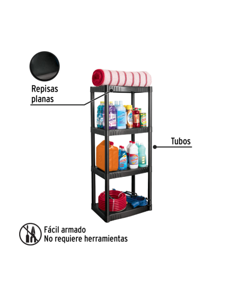 Estante Plastico De 4 Repisas Soporta 27 Kg 25075 Truper Estante Plastico De 4 Repisas Soporta 27 Kg 25075 Truper