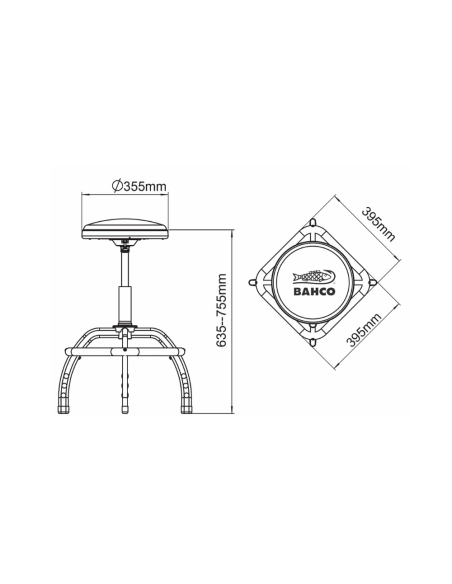 Taburete De Taller Acolchado De Regulacion Neumatica 635mm A 755mm Ble305 Bahco Taburete De Taller Acolchado De Regulacion Neumatica 635mm A 755mm Ble305 Bahco
