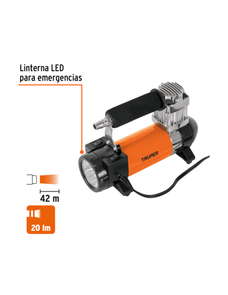 Compresor Portatil 12 V Con Linterna 20 Lm Bolso De Transporte 19999 Truper Compresor Portatil 12 V Con Linterna 20 Lm Bolso De Transporte 19999 Truper