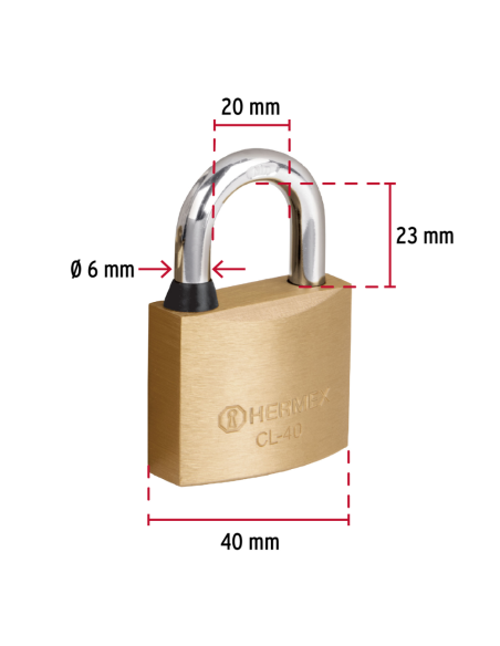 Candado De Laton Ancho 40mm En Blister 43428 Truper Candado De Laton Ancho 40mm En Blister 43428 Truper