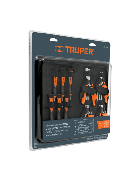 Juego De 4 Mini Pinzas + 6 Destornilladores Precision En Estuche 18200 Truper Juego De 4 Mini Pinzas + 6 Destornilladores Precision En Estuche 18200 Truper