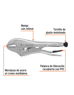 Pinza De Fuerza Mordaza Recta Largo 25 Cm (10) 17424 Truper 2