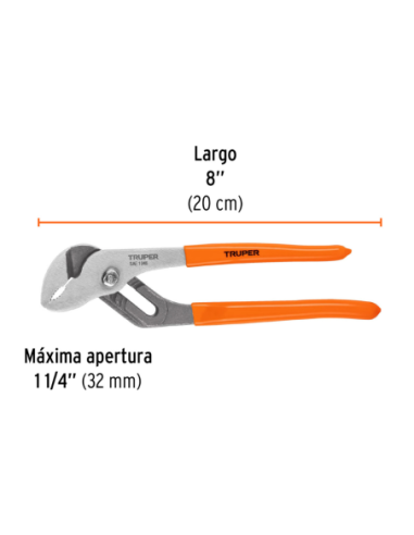 Pinza Pico De Loro Largo 20 Cm (8) Mango Pvc 17350 Truper