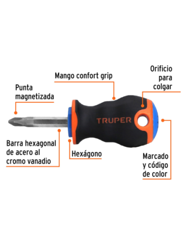 Destornillador Ph2 6 X 38 Confort Grip 14073 Truper