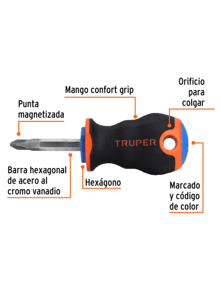 Destornillador Ph2 6 X 38 Confort Grip 14073 Truper