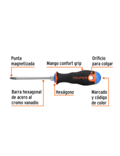 Destornillador Ph2 6 X 100 Confort Grip 14076 Truper 2
