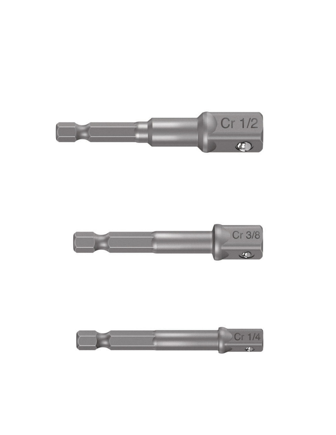 Juego 3 Adaptadores Encastre 1/4 Para Tubos 1/4 3/8 1/2 10752 10752truper