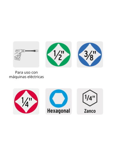 Juego 3 Adaptadores Largos Encastre 1/4 Para Tubos 1/4 3/8 1/2 19599 Truper