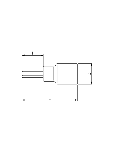 Tubo De 1/2 Punta Hexagonal 5 X 180 (ex Sm 5 180) 7809m-5-180 Bahco