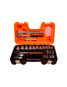Set De Tubos Con Cuadro Conductor De 1/2 Con Perfil Hexagonal Metrico Y Crique Caja 24 Piezas S240 Bahco