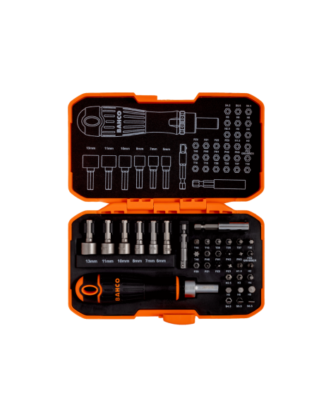 Juego De Puntas 1/4 Soporte De Destornillador Con Crique 36 Piezas 59/S36BCR Bahco