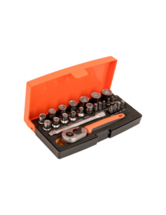 Set De Tubos Cuadro Conductor De 1/4 Perfil Hexagonal Metrico Y Puntas De Destornilladores Porta Puntas 25 Piezas Sl25 Bahco