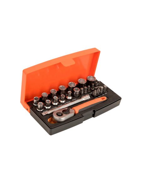 Set De Tubos Cuadro Conductor De 1/4 Perfil Hexagonal Metrico Y Puntas De Destornilladores Porta Puntas 25 Piezas Sl25 Bahco